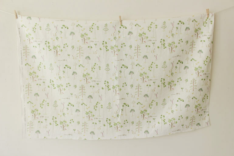 LINNETリネンプリント木々